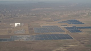 AX70_059 - 4K stock footage aerial video Solar panels at Topaz Solar Farm in the Carrizo Plain, California