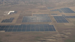 AX70_061 - 4K stock footage aerial video Large panels at the Topaz Solar Farm in the Carrizo Plain, California