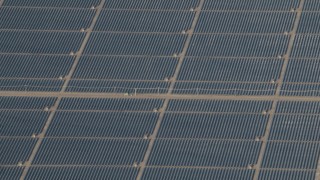 AX70_063 - 4K stock footage aerial video A field of solar panels at the Topaz Solar Farm in the Carrizo Plain, California