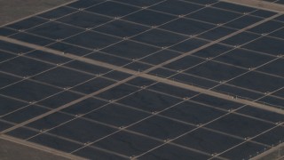 AX70_066 - 4K stock footage aerial video Solar array at Topaz Solar Farm in the Carrizo Plain, California