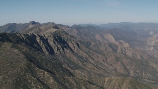 AX70_190 - 4K stock footage aerial video Rugged mountain ridge in the Los Padres National Forest, California