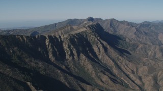 AX70_192 - 4K stock footage aerial video of A view of a mountain ridge in the Los Padres National Forest, California