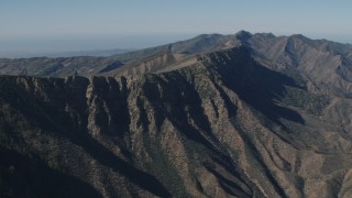 AX70_193 - 4K stock footage aerial video Steep-sloped mountain ridge in the Los Padres National Forest, California