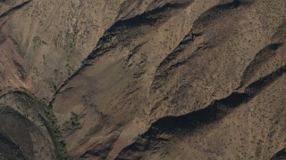 AX70_195 - 4K aerial stock footage Bird's eye of mountain slopes in the Los Padres National Forest, California
