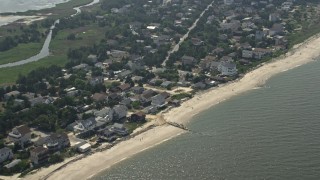 AX72_038 - 5.1K aerial stock footage of beachfront neighborhoods in Broadkill Beach, Delaware