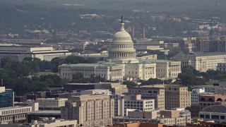AX75_098E - 4.8K stock footage aerial video of the United States Capitol in Washington DC