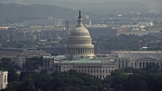 AX75_101E - 4.8K aerial stock footage of the North Side of the United States Capitol in Washington DC