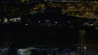 AX81_086 - 4.8K stock footage aerial video of a music concert at BB&T Pavilion, Camden, New Jersey Night
