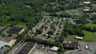 AX82_077 - 4.8K aerial stock footage approaching town houses in Trenton, New Jersey