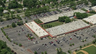 AX83_013 - 4.8K aerial stock footage of the Princeton Shopping Center in Princeton, New Jersey