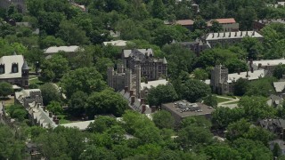 AX83_017 - 4.8K aerial stock footage of Mathey College at Princeton University, New Jersey