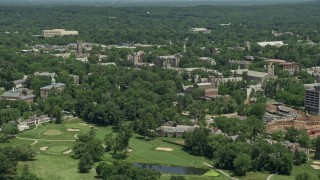 AX83_020 - 4.8K aerial stock footage flying by the campus of Princeton University, New Jersey
