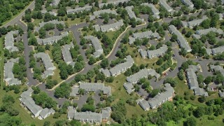 AX83_046 - 4.8K aerial stock footage of a bird's eye view of apartment buildings in Somerset, New Jersey