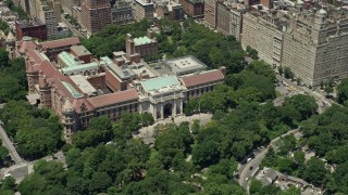 AX83_135 - 4.8K aerial stock footage orbiting the Museum of Natural History, New York City