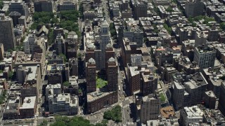 AX83_146 - 4.8K aerial stock footage of the Beth Israel Medical Center complex in New York City