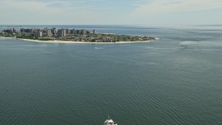 AX83_209 - 4.8K aerial stock footage approaching Coney Island, Brooklyn, New York City