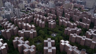AX84_132 - Aerial stock footage of 4K Aerial Video Stuyvesant Town, Midtown Manhattan, Empire State Building, New York, New York