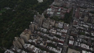 AX87_145 - 4K aerial stock footage Upper West Side, Museum of Natural History, Midtown Manhattan, New York