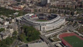AX87_178 - 4K stock footage aerial video of circling Yankee Stadium, Bronx, New York