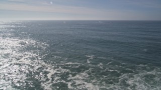 AXSF02_047 - 5K aerial stock footage a wide view of the Pacific Ocean from Avila Beach, California