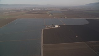 AXSF03_113 - 5K aerial stock footage of a vast landscape farm fields in Salinas, California