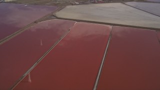 AXSF11_013 - 5K aerial stock footage pan across salt marshes in Newark, California