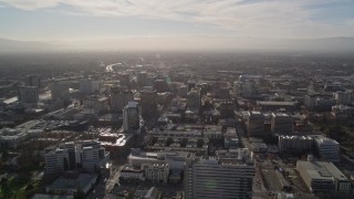 AXSF12_014 - 5K aerial stock footage of a wide view of Downtown San Jose, California