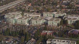 AXSF12_035 - 5K aerial stock footage of Valley Green Drive and Apple Headquarters office buildings, Cupertino, California