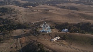 AXSF12_049 - 5K aerial stock footage orbiting The Dish, Stanford Foothills, Stanford, California