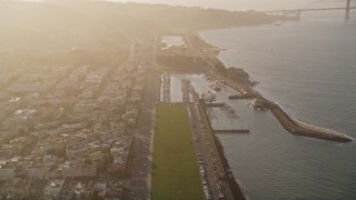 AXSF13_023 - 5K aerial stock footage of flying over Marina District, San Francisco, California