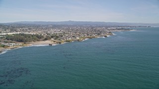 AXSF15_094 - 5K aerial stock footage of coastal neighborhoods in Santa Cruz, California