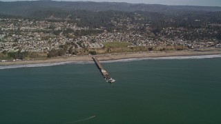 AXSF15_107 - 5K aerial stock footage of the SS Palo Alto and Seacliff State Beach, Aptos, California