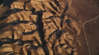 AXSF17_048 - 5K aerial stock footage tilt from bird's eye of San Andreas Fault to a wider view, San Luis Obispo County, California