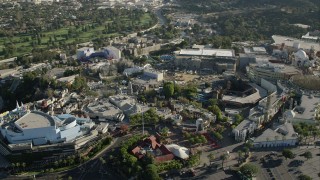 CAP_004_006 - HD stock footage aerial video flyby Universal Studios Hollywood in Universal City, California