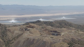 CAP_006_030 - HD stock footage aerial video of the three solar arrays at the Ivanpah Solar Electric Generating System in California