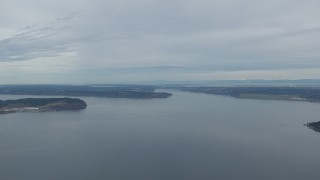 CAP_009_004 - HD stock footage aerial video of McNeil and Fox Island in Puget Sound, Washington