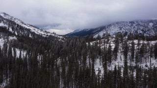 CAP_015_004 - 4K stock footage aerial video of a wide view of snowy mountain slopes, Inyo National Forest, California