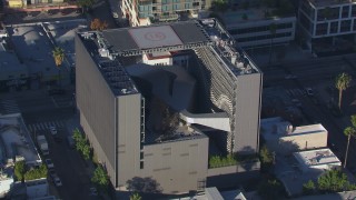 CAP_016_013 - HD stock footage aerial video of approaching the college in Hollywood, California