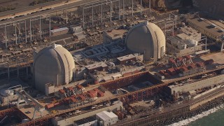 CAP_021_049 - HD stock footage aerial video of circling the San Onofre Nuclear Power Plant, California