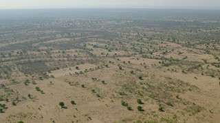 CAP_026_008 - HD stock footage aerial video of a wide view of savanna, Zimbabwe