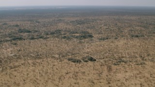 CAP_026_036 - HD stock footage aerial video of a wide expanse of savanna, Zimbabwe