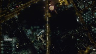 DCA03_088 - 4K aerial stock footage of a bird's eye view following Las Vegas Boulevard, Las Vegas, Nevada Night
