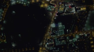DCA03_090 - 4K aerial stock footage of a bird's eye view of Las Vegas Boulevard, Nevada Night