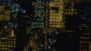 DCA03_101 - 4K aerial stock footage of a bird's eye view of Las Vegas Boulevard, Nevada Night