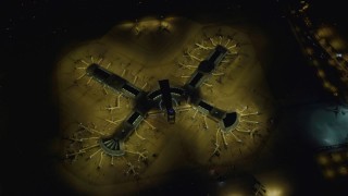DCA03_109 - 4K aerial stock footage of McCarran International Airport, Las Vegas, Nevada Night