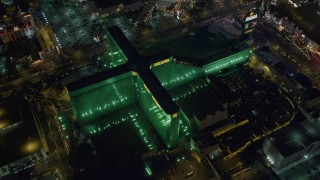 DCA03_135 - 4K aerial stock footage of MGM Grand, Las Vegas, Nevada Night
