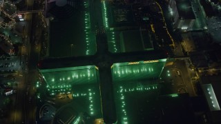 DCA03_136 - 4K aerial stock footage of orbiting MGM Grand, Las Vegas, Nevada Night