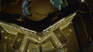 DCA03_195 - 4K aerial stock footage tilt to a bird's eye of Planet Hollywood, Las Vegas, Nevada Night