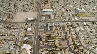 DCA04_001 - 4K aerial stock footage flying over suburb in East Las Vegas, Nevada 