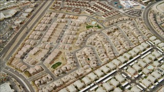 DCA04_002 - 4K aerial stock footage flying over suburb in East Las Vegas, Nevada